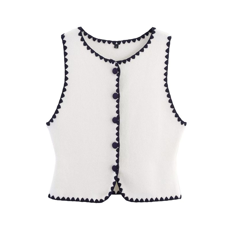 Araltay New Arrival Fashion Style Women's Clothing Fashion Color Contrast Embroider Sweater Vest Skirt Outfit 2142121