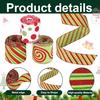 5 Yards Christmas Wired Ribbon 2.48" Red Green Polka Dot/Stripe/Swirl Christmas Wrapping Ribbon for Xmas Tree Wreath Bow Gift Wrapping DIY Crafts