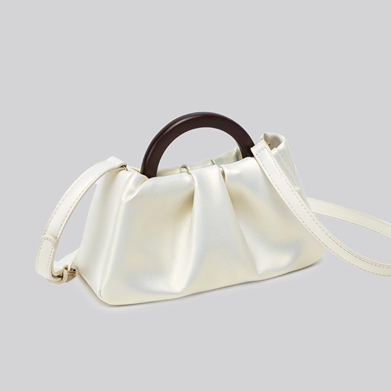 Solid Color Women's Bag 2025 Summer New Cloud Bag Fashionable Soft Surface Handbag Simple Foreign Style Shoulder Oblique Span Bag