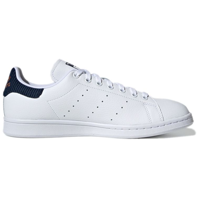 Adidas Originals Stan Smith Blue Tail Casual Slip Resistant Durable Low Top Skate Shoes Men Sneakers White Navy-Blue EH2305