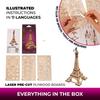 Ugears Eiffel Tower 70249 Wooden No Glue or Tools 3D Assembly Instructions For Beginners Puzzle, Required, Puzzle, Included,