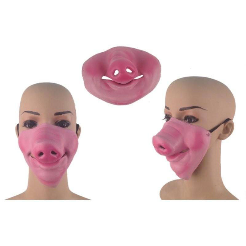 Hilarious Halloween Half Face Mask With Comical Pig Nose For Costume Fun