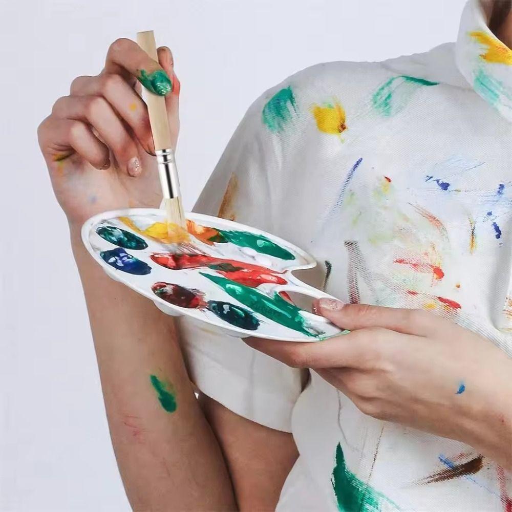 Bristle Hair Wooden Handle Stencil Paint Brushes Professional Painting Brush  Students Stationery