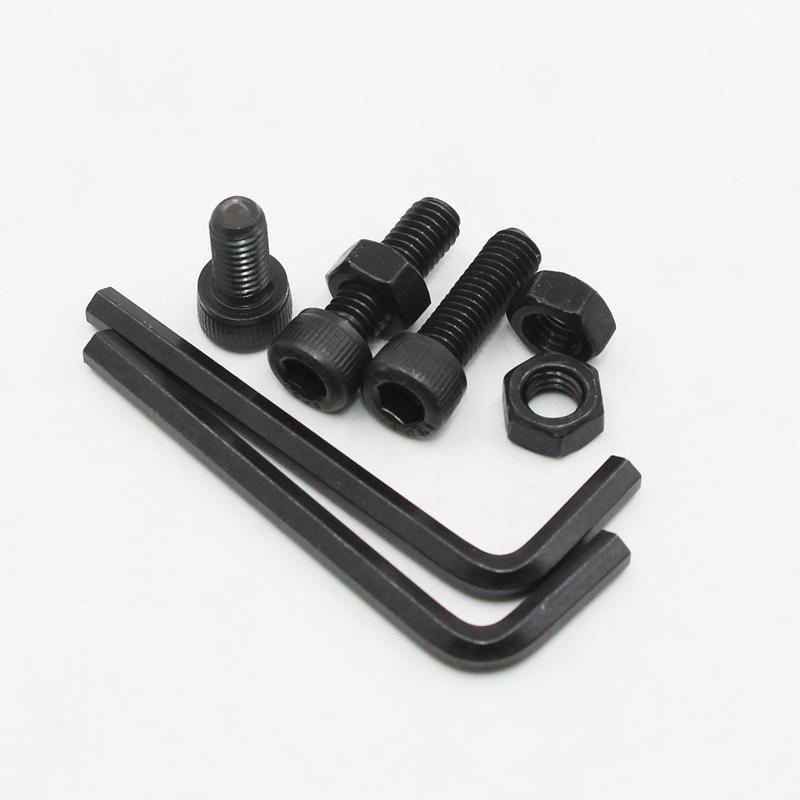Hexagon Hex Socket Cap Head Screw and Nut M2 M3 M4 M5 M6 Black 12.9 Grade Carbon Steel Allen Machine Screws Bolt Nut Assortment