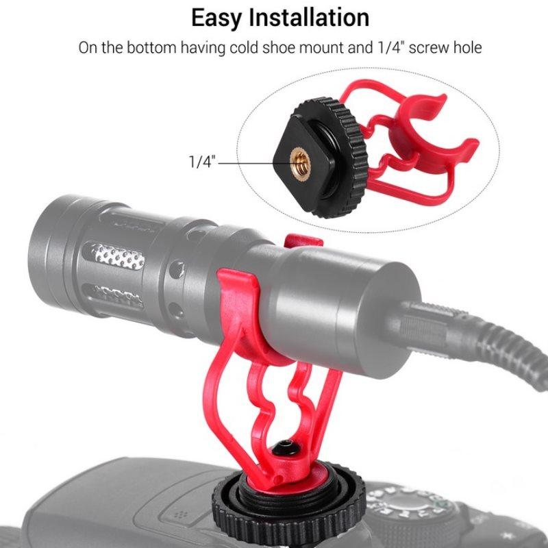 Universal Shock Mount Cold Shoe Mount Adapter Abs Plastic Microphone