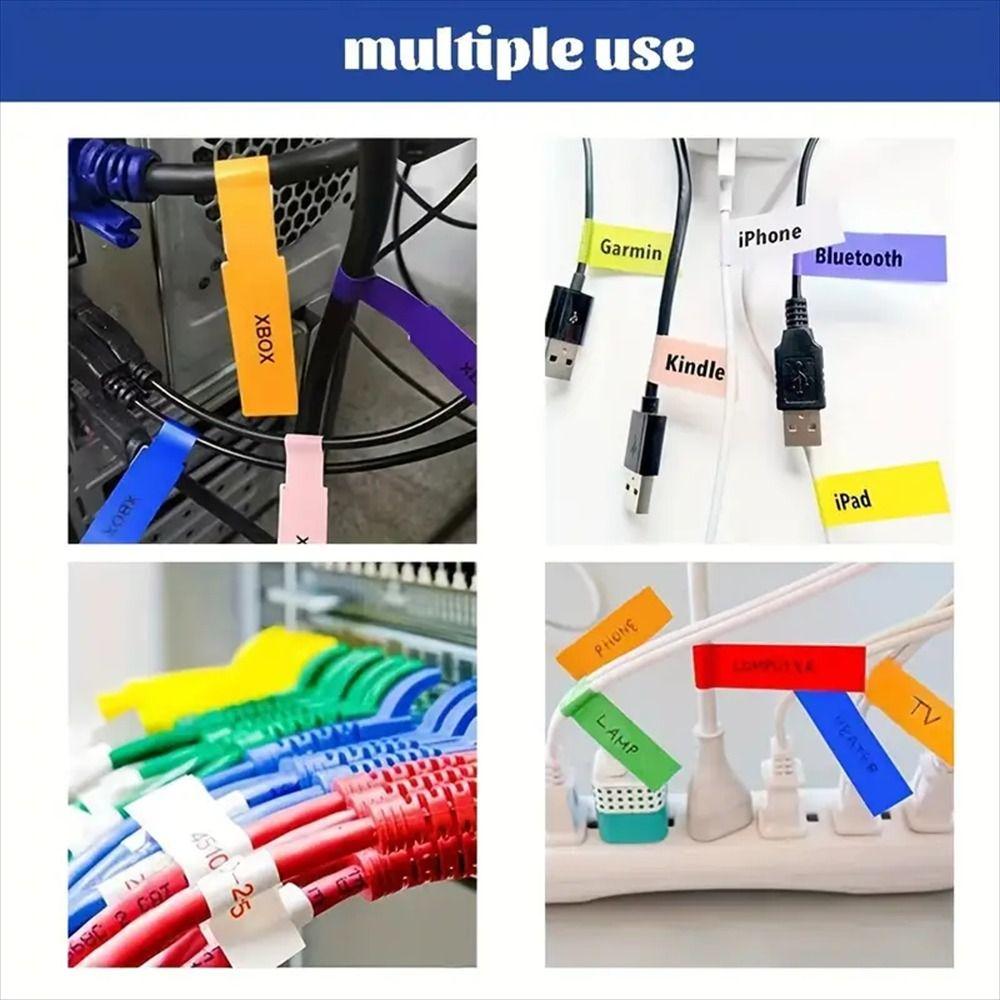 Can Write On Cord Labels Makers Waterproof Label Stickers Colorful Cable Labels Tags  Wire Labels