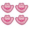 10PCS/lots Pink Western Cowboy Embroidered DIY Iron On Patches For Hats Jackets Jeans Sew Badges Pink Cartoon Embroidery Patch