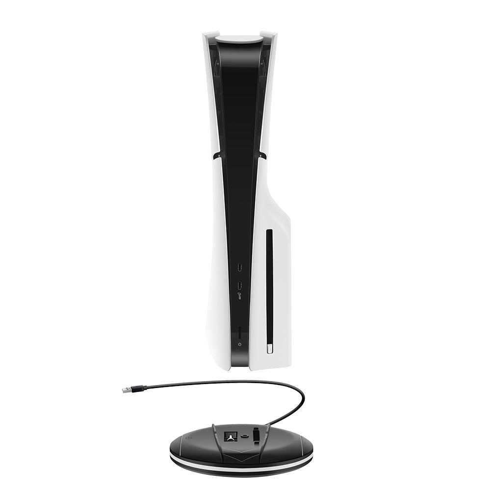 LED Vertical Stand Display Stand Base Console Stand for PS5 Slim Console Disc and Digital for Playstation 5 Slim Console