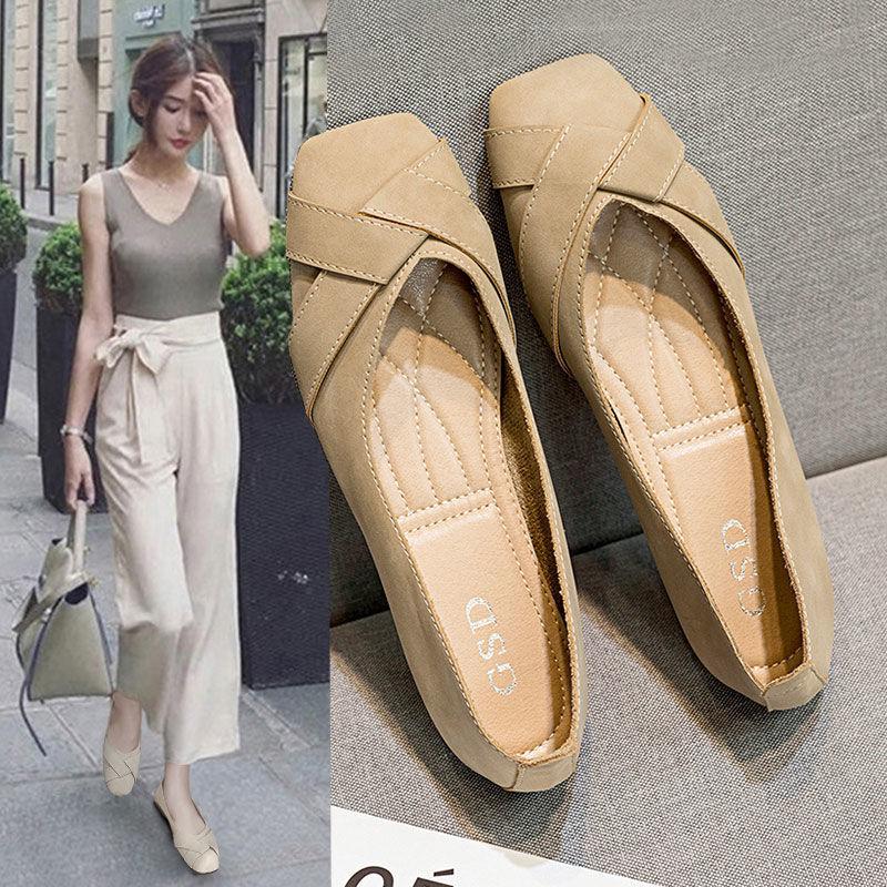 Retro single shoe girl 2025 new spring and autumn fairy wind gentle soft bottom flat bottom shallow mouth pregnant women versatile bean shoes
