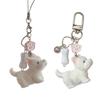 Flocking Puppy Keychain/Lanyard Dog Stylish Resin Keyring With Elegant Cat Paw Design For Women Handmade Gift