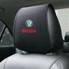 RUDX8 Car Headrest Cover Auto Seat Headrest Cushion Neck Pillow Case for Skoda Octavia Fabia Rapid Yeti Kodiaq Superb Octavia A 5 A 7