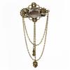 Handgefertigte Steampunk Teufelsauge Brosche Haarklammer mit verstellbarer Kette Aufwändiges Metallzahnrad Gothic Damen Haaraccessoire