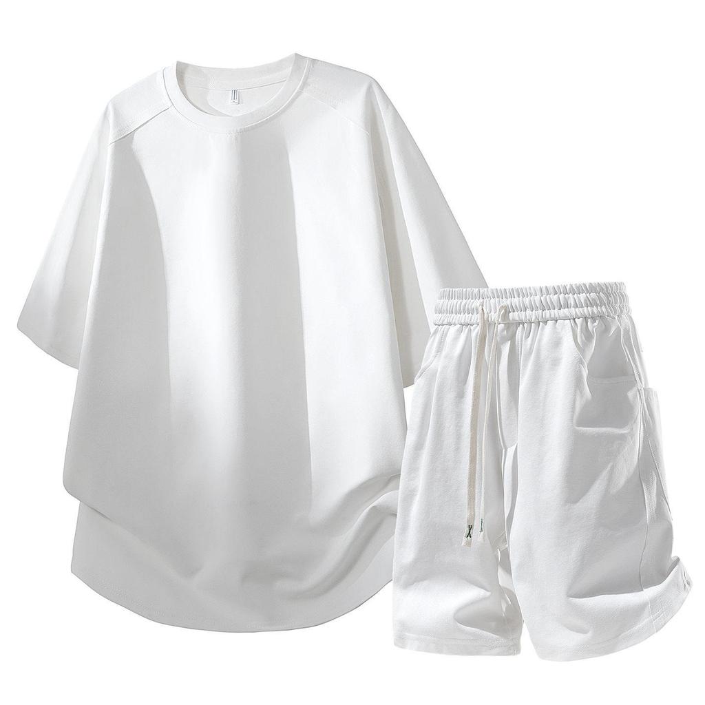 Purple Teen Summer Casual Loose Fit Short Sleeve and Shorts Set