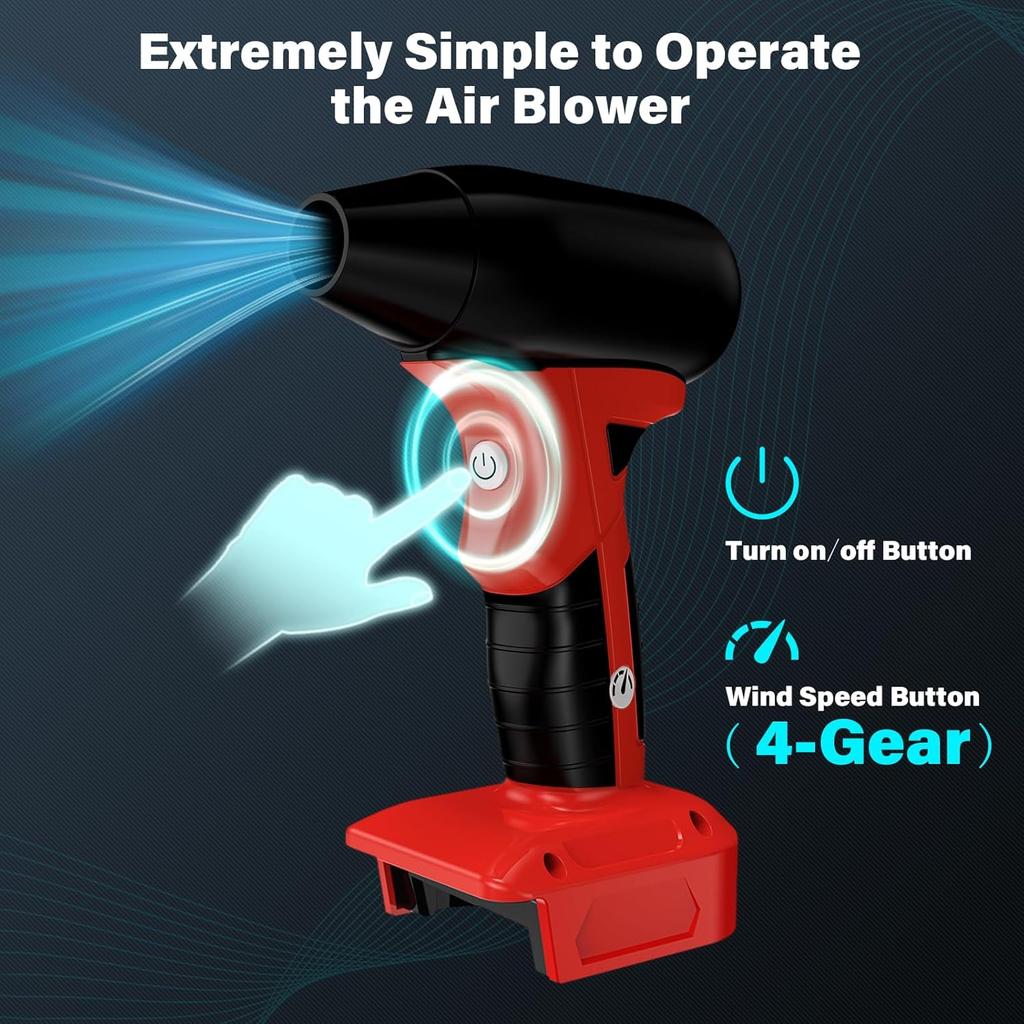 Mini Jet Blower Portable Violent Turbo Fan for Milwaukee 18V M18 Battery, 4-Speed Wireless High Speed Handheld Fan, for Computer Key Board