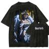 Overlord Albedo Anime Printed T-shirt Men Women Clothing Vintage Washed Oversized T Shirt Summer Short Sleeve Polyester Tee Clothes