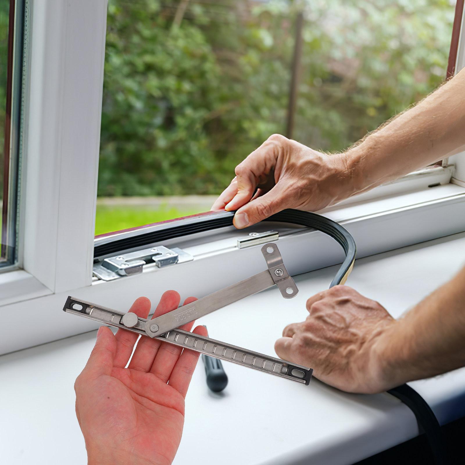 Telescopic Casement Window Limiter Bar No-Drill Adjustable Ventilation Control Child Safety Security Hinge Window Limiting 25X1.3X0.4CM