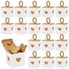 10/50pcs White Brown Heart Candy Gift Boxes Wedding Birthday Party Favors for Guests Baby Shower Chocolate Cookie Packaging Box