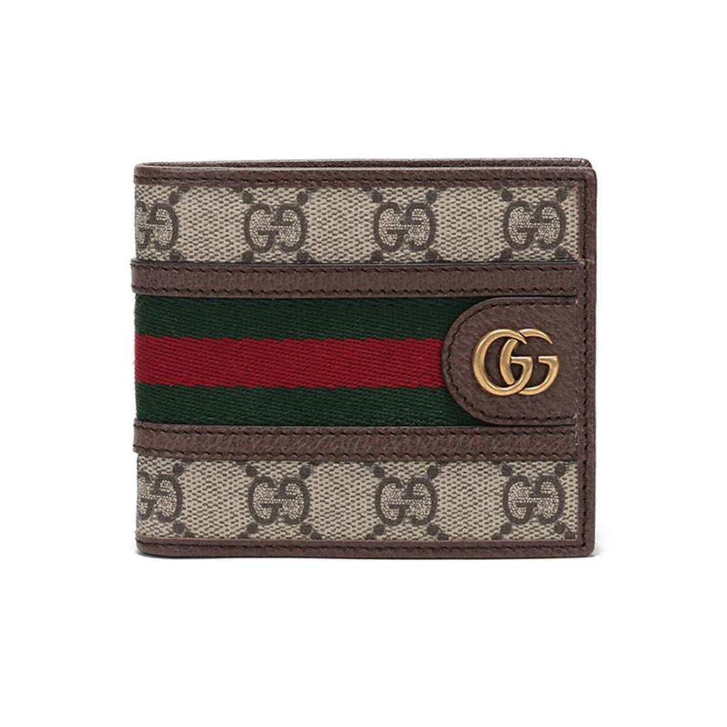 GUCCI Ophidia Canvas With Leather Wallet Men's Beige Ebony 597606-96IWT-8745
