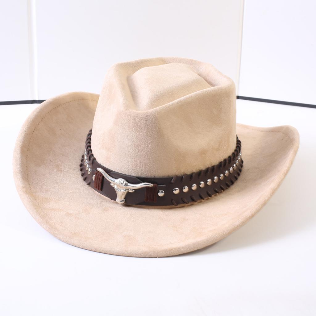 Popular European and American Classic Suede Western Cowboy Hats, Men's and Women's Retro Fashion Cowboy Hats