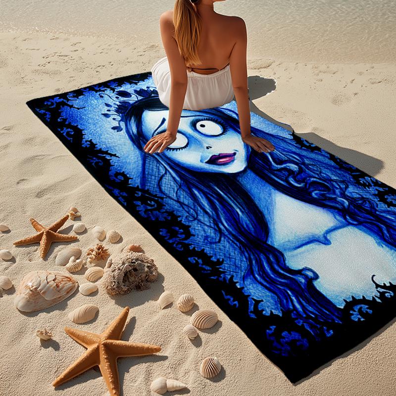 Gothic Corpse Beauty In Bloom Beach Towel, Super Soft Microfiber, Gift for Her/Him, Birthday, for Pool, Beach, Travel, Home Decor Fan Gifts