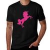Pink Unicorn Glitter Tshirt Tshirt Plus Size Simple Casual Top