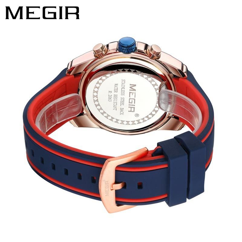 Men'S Watch, Trendy Brand Multifunctional Timing Waterproof Large Dial Quartz Sports Watch 2063