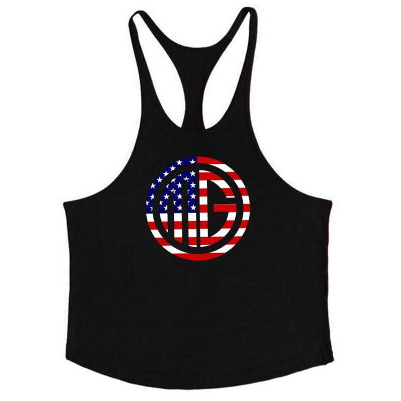 Beach and Surfing Vest Round Neck Sports Training Fitness Tank Top Men's Cotton Muscle Bodybuilding Stringer Singlet Comfortable