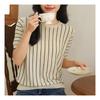 Navava Women Casual Stripe Thin Short Sleeve Knit Nk2086