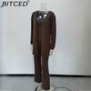 BITCED Knitted Three-piece Summer Women's Coat, Vest and Trousers Set