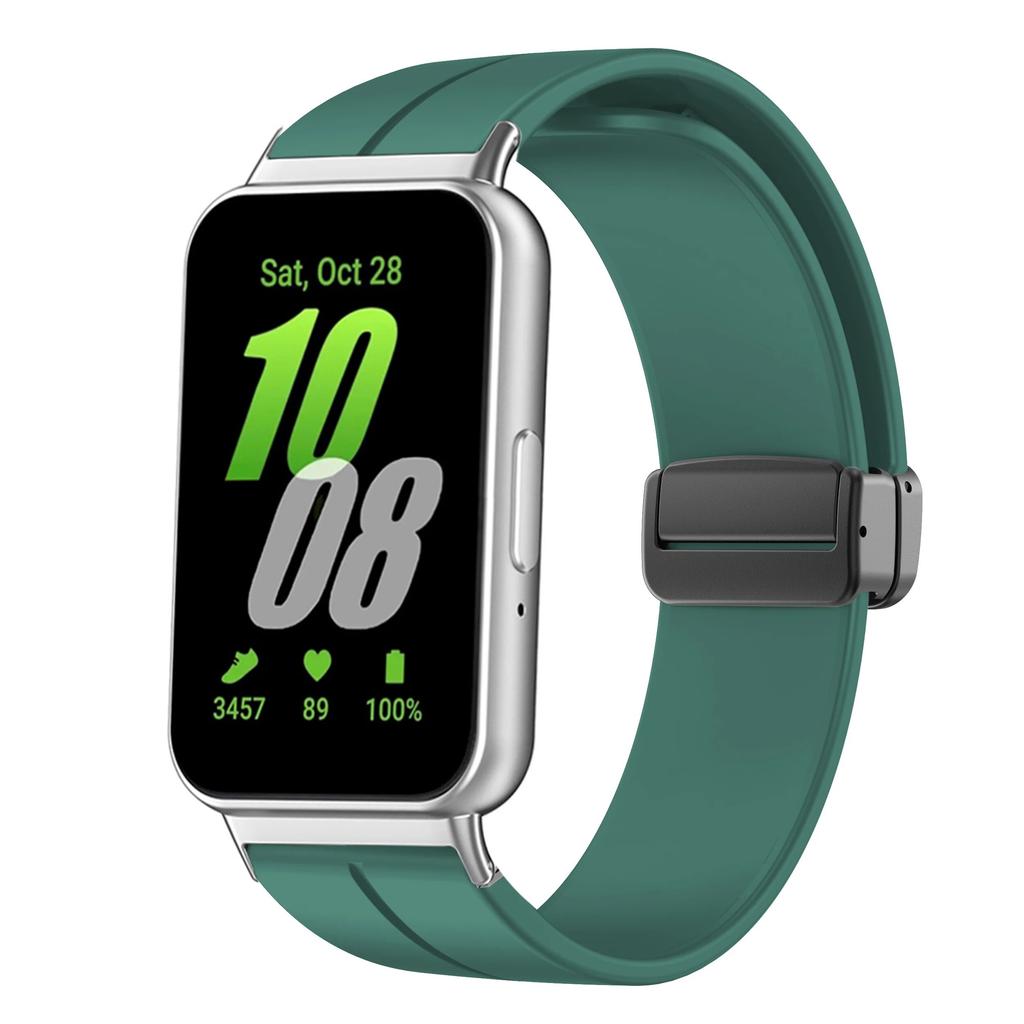 Magnetický pásek pro Samsung Galaxy Fit 3 Pásek Kovový konektor Náramek pro chytré hodinky Correa Galaxy Fit3 Silikonový pásek Příslušenství