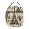 Bolsa de Almuerzo Térmica Francesa París Francia Torre Eiffel para Mujeres Niños Cajas de Comida Portátiles Fiambrera Térmica Bolso Tote