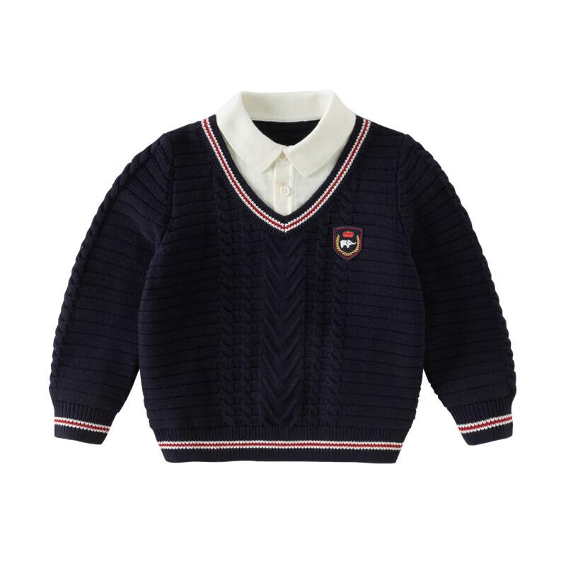 DAVE & BELLA Boys' Faux Two-Piece Anti-Static Sweater