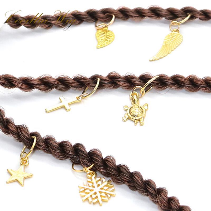 10/20/50/60/100Pcs Metal African Hair Rings Beads Cuffs Tubes Charms Dreadlock Rings clips braid spiral braid hair extension