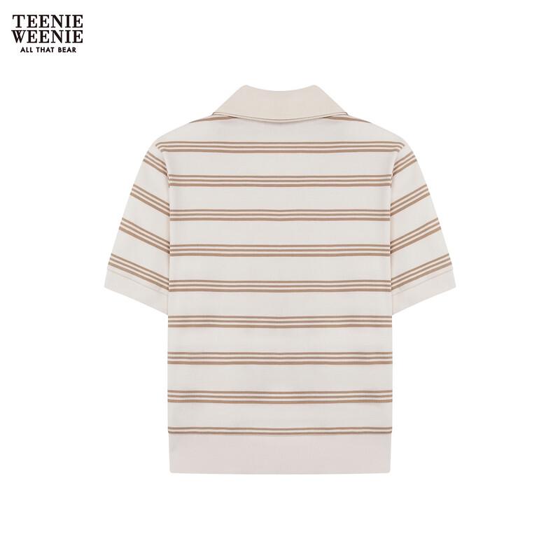 Teenie Weenie Bear Letter Stripe Women's Polo T-Shirt