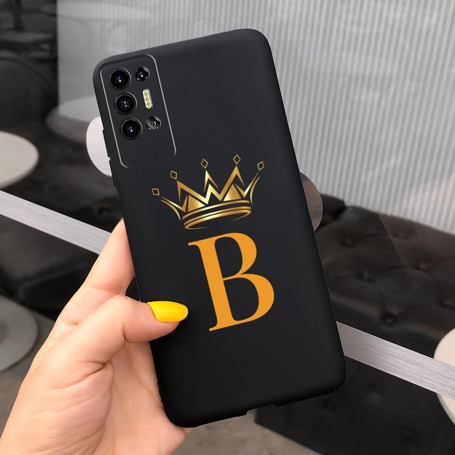 For Tecno Pova 2 Case LE7 LE7n Cute Crown Letters Back Cover Soft Silicone Phone Case For Tecno Pova 2 Pova2 Coque Bumper Fundas