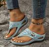Fashion Summer Women Slippers Wedge Platform Sandals Bohemian Beach Slippers Comfortable Flip Flops Retro Orthopedic Shoes Slides Women