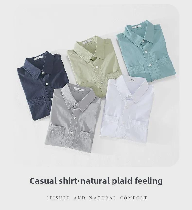 Men's Summer Casual Short-Sleeve Comfortable Loose-Fit Shirt - Versatile Fresh Workwear 706