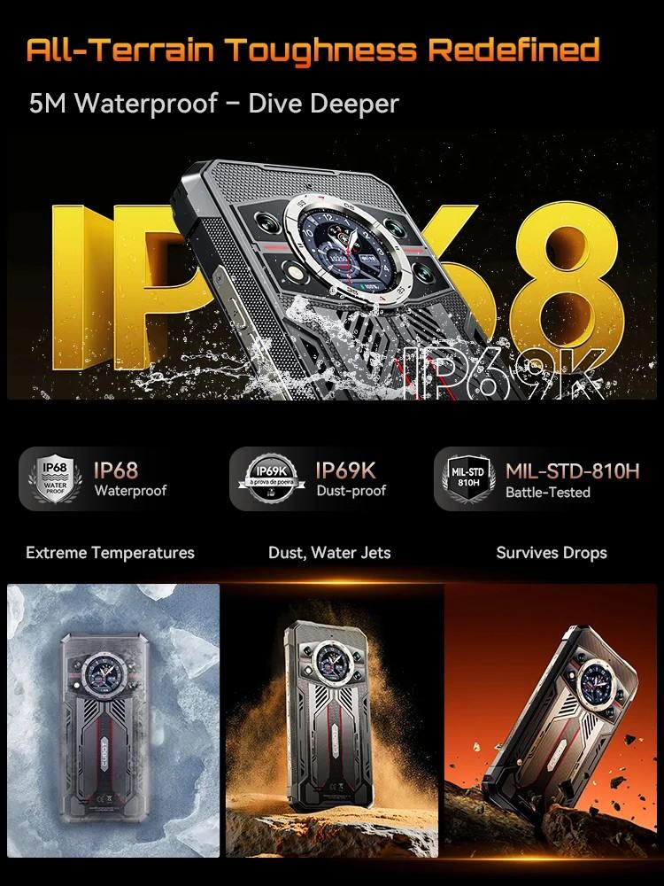 Robust Smartphone 5G Cubot KingKong 11, 10200mAh Batteri, Dimensity 7025 6nm Prosessor, 2.5GHz, 16GB RAM, 256GB ROM, 108MP Kamera