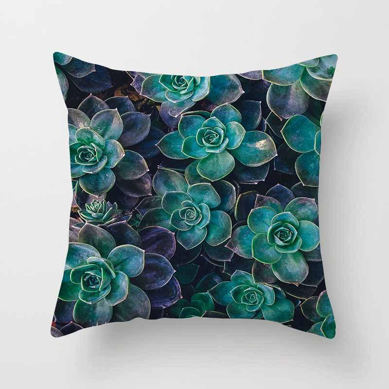 Fashion Tropical Plant Polyester Pillow Case Office Fabric Sofa Cushion Cover Home Polyester Pillow Case