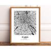 Eleville 11X14 Unframed Paris France City View Abstract Road Modern Map Art Print Poster Wall Office Home Decor Minimalist Line Art Hometown