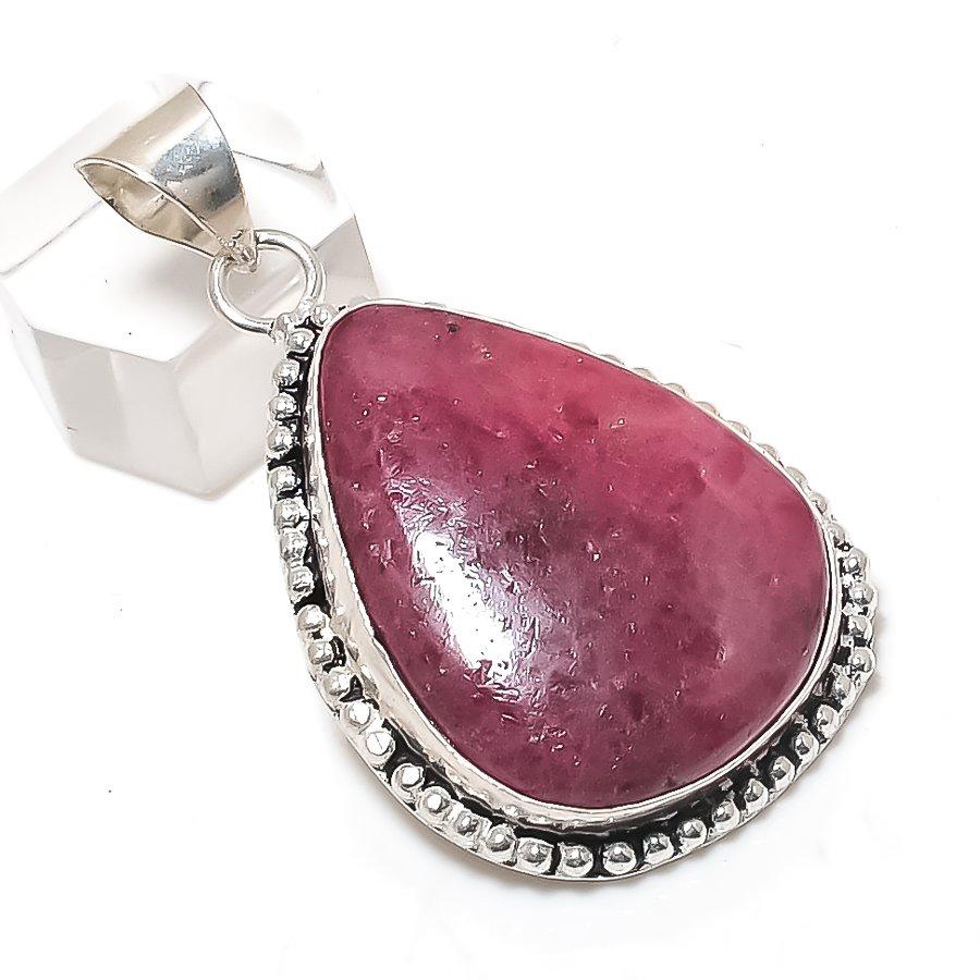 

Rhodonite Gemstone 925 Sterling Silver Jewelry Pendant 2.09