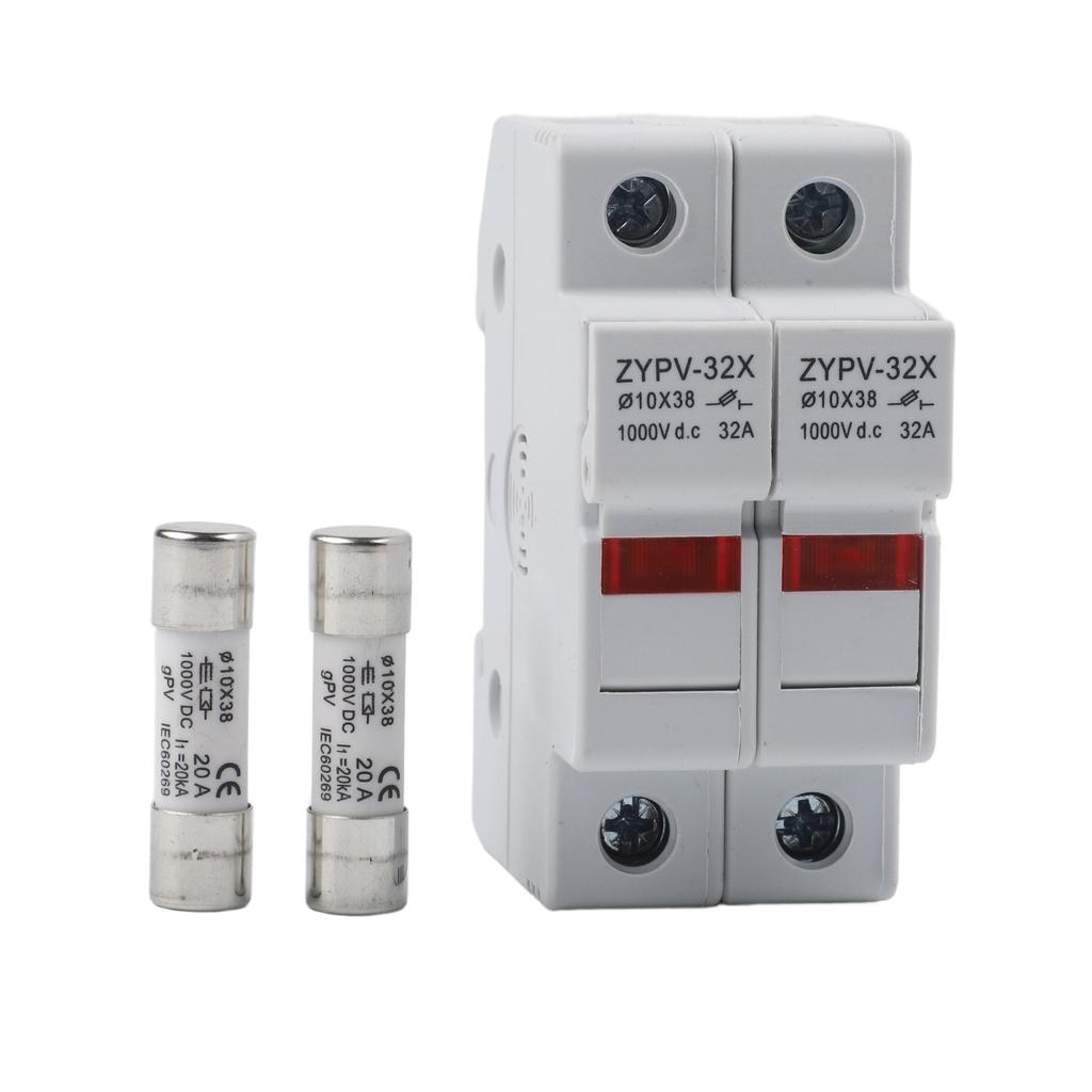 2P For Solar Fuse Holder with 10x38mm Compatibility for DC1000V Applications