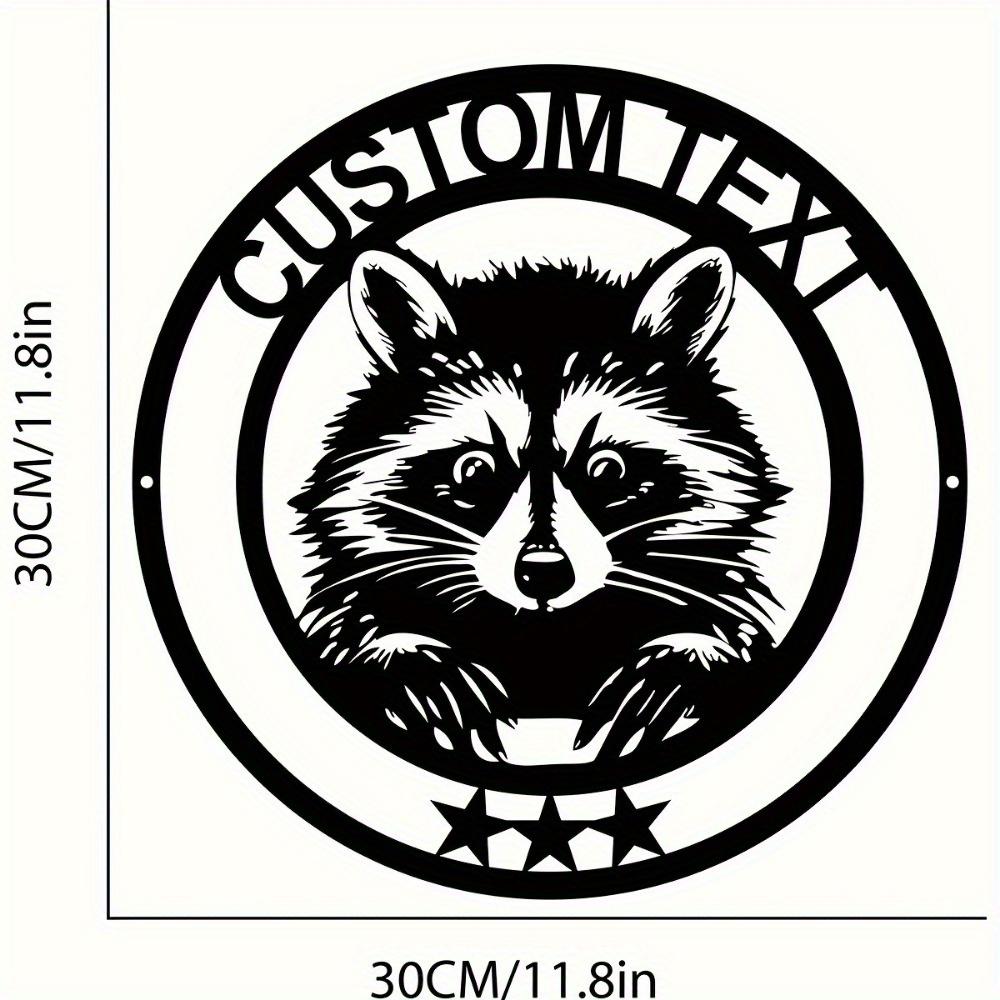 

Metal Wall Art Raccoon Black Vintage Star Handmade Home Decor Plaque