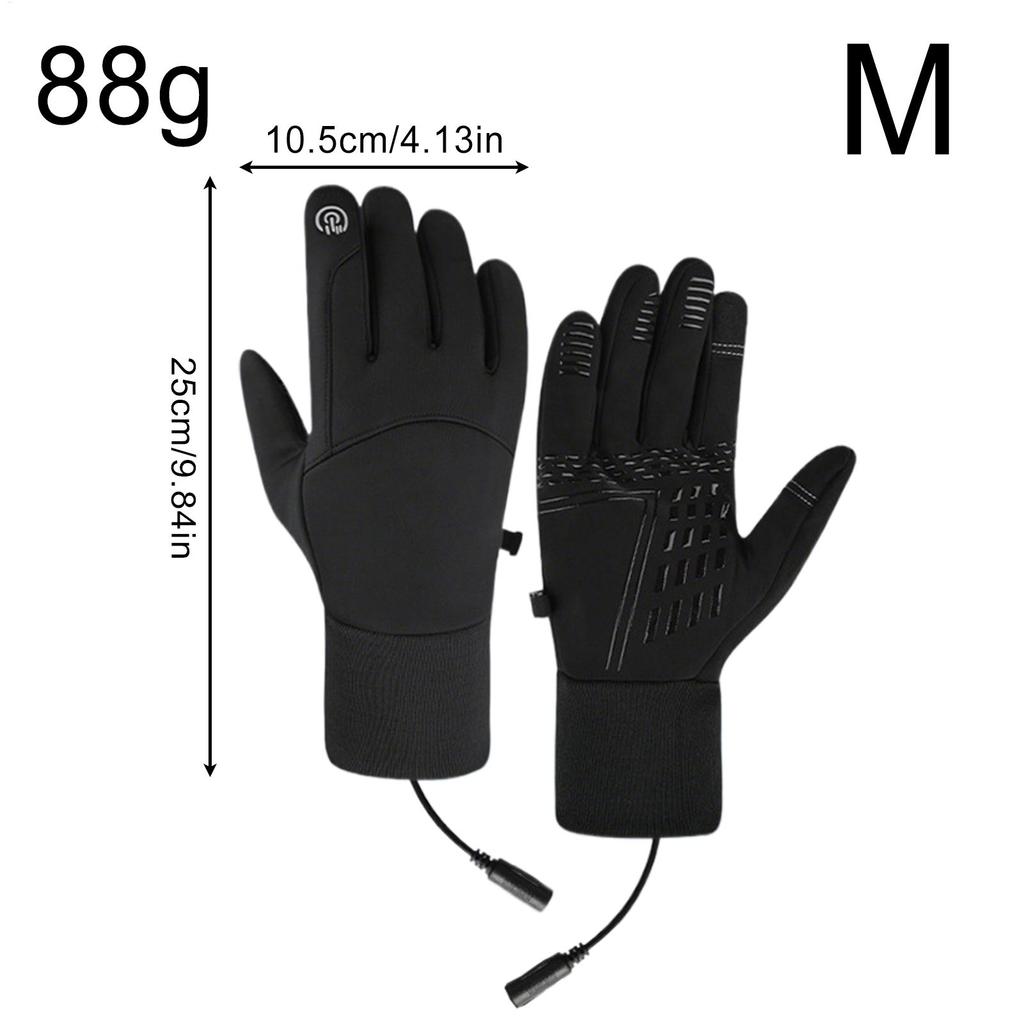 Heated Gloves Plug-in Mittens 1 Pair Electric USB Heated Gloves Screen Touch Control for Skiing Cycling Hiking Commuting Men