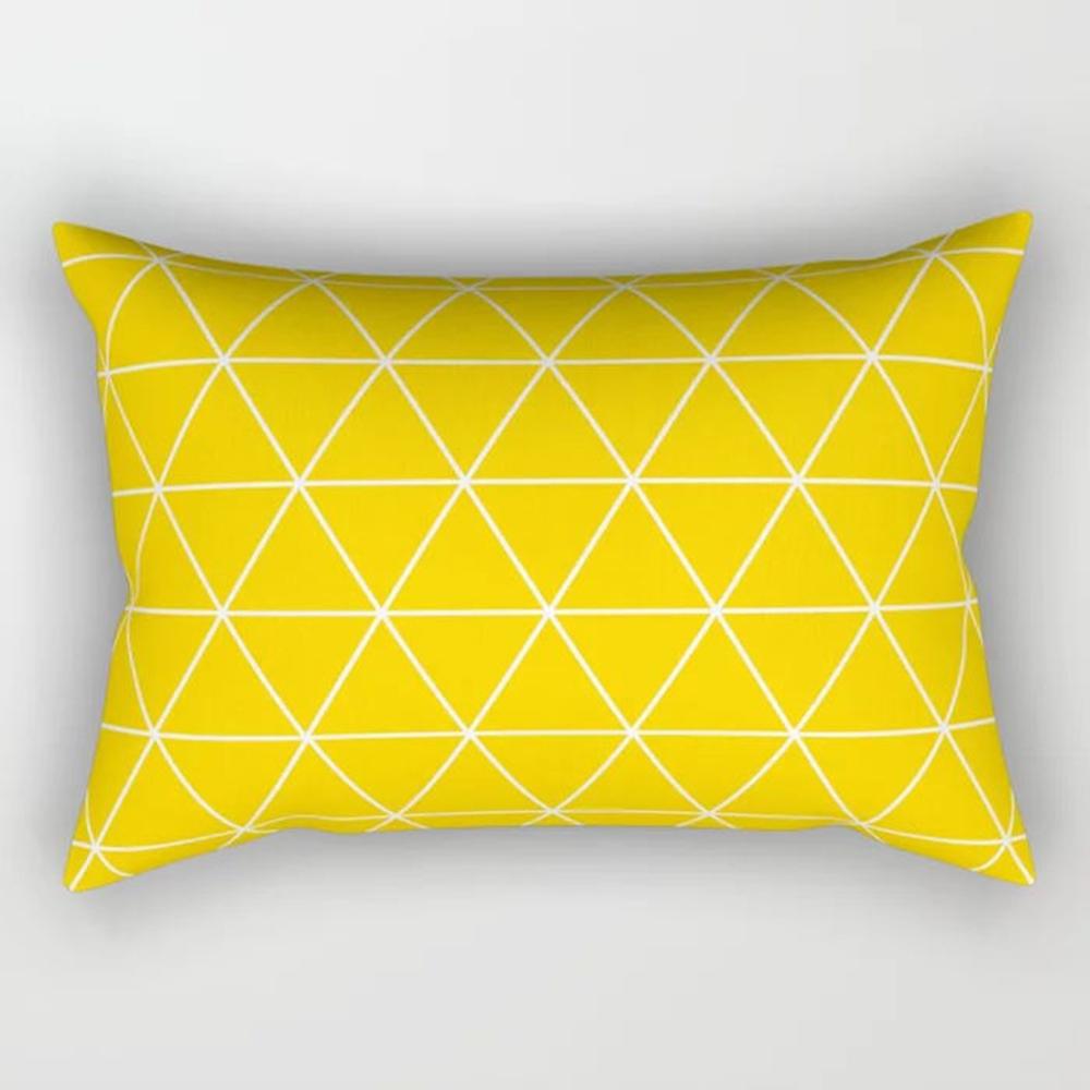 Yellow Geometric Rectangle Pillow Decorative Pillowcase Living Room Cushion Cover Simple Fashion Home Accessories