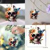 Skeleton Halloween Flower Butterfly Pattern Acrylic Pendant For Car Decoration