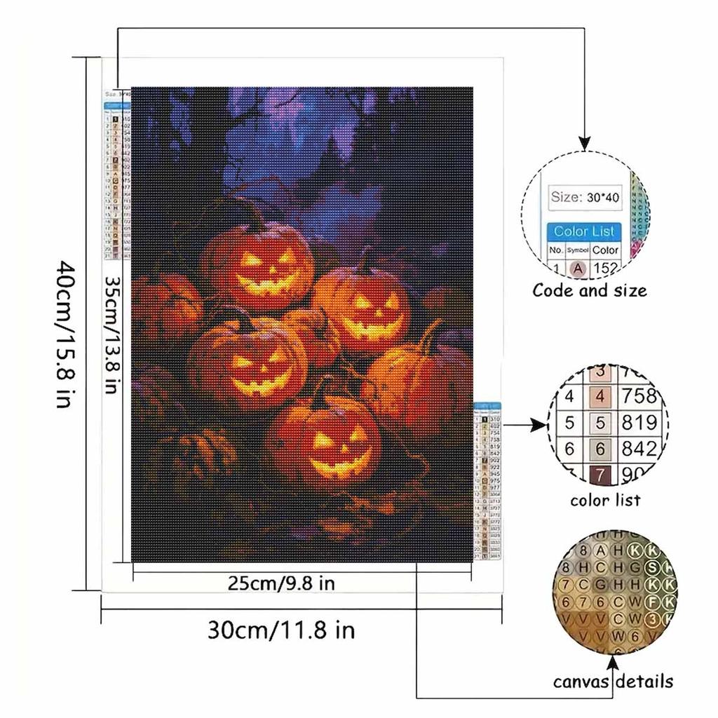 Halloween diamond painting kit handmade diy glowing jackolantern pumpkin painting home decoration painting