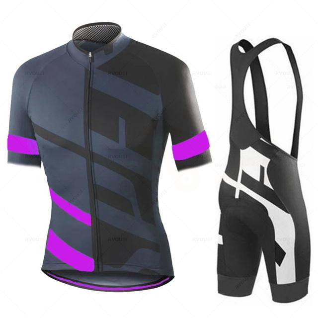 2023 New Team Summer Bicycle Short Sleeve Cycling Jersey Set Breathable Men MTB Bike Clothing Maillot Ropa Ciclismo Uniform Suit