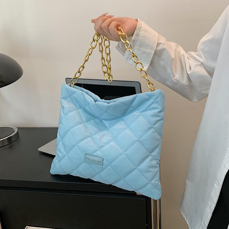 Herbst 2025 Trendige Diamant-Rauten-Stickerei Kette Schultertasche