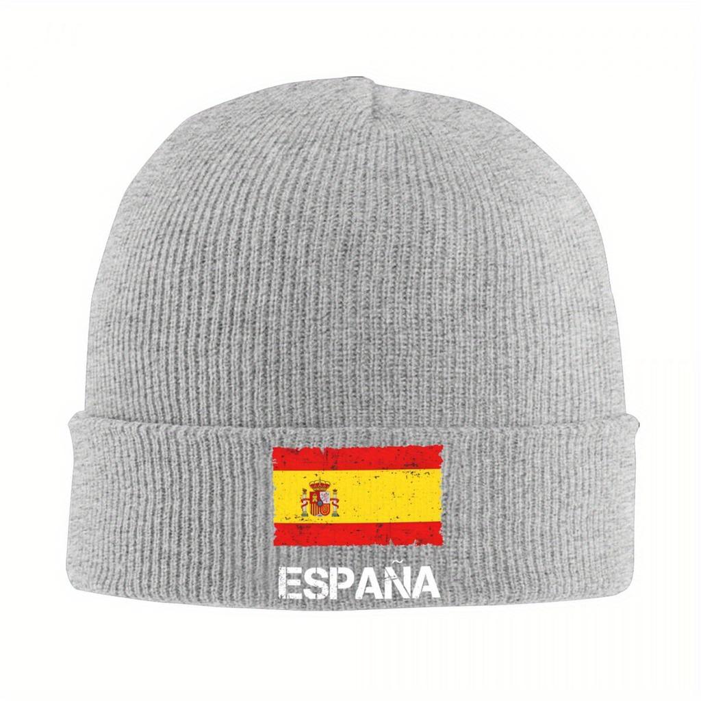 Spanish Flag Bonnet Hats Skullies Beanies Unisex Women Retro Thermal Elastic Beanie Hats Autumn Winter Hippie Design Cap